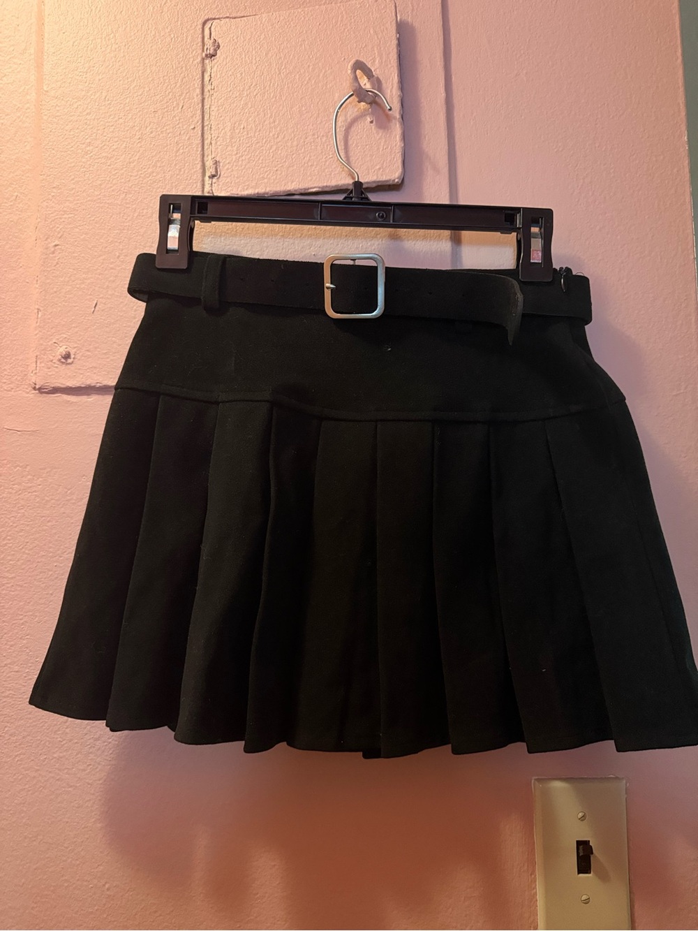 Princess Polly Classic Black Pleated Mini Skirt with Beltw